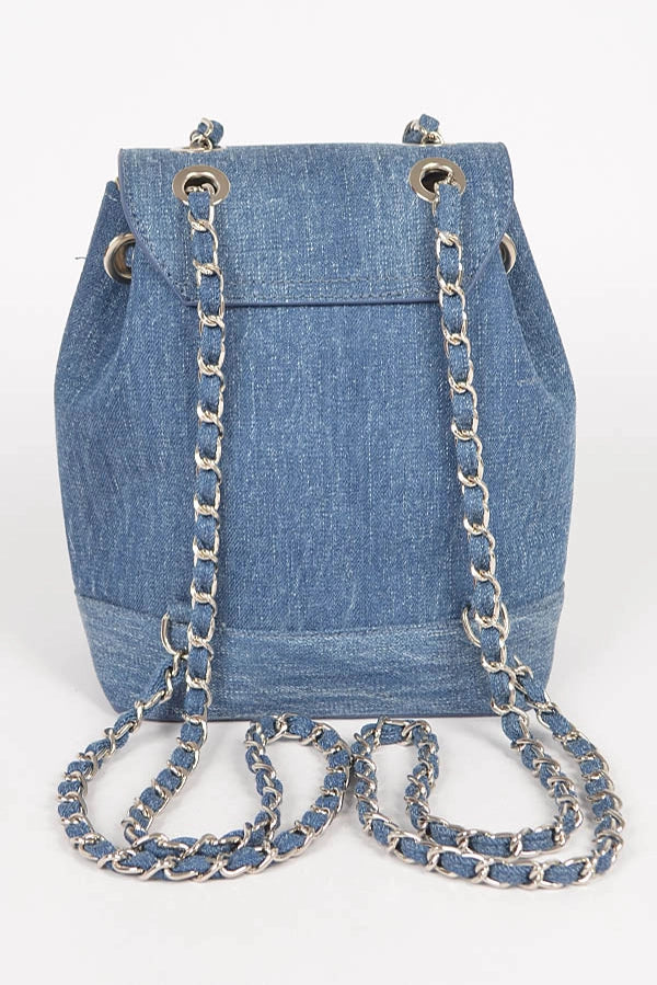 Denim Backpack-BLUE