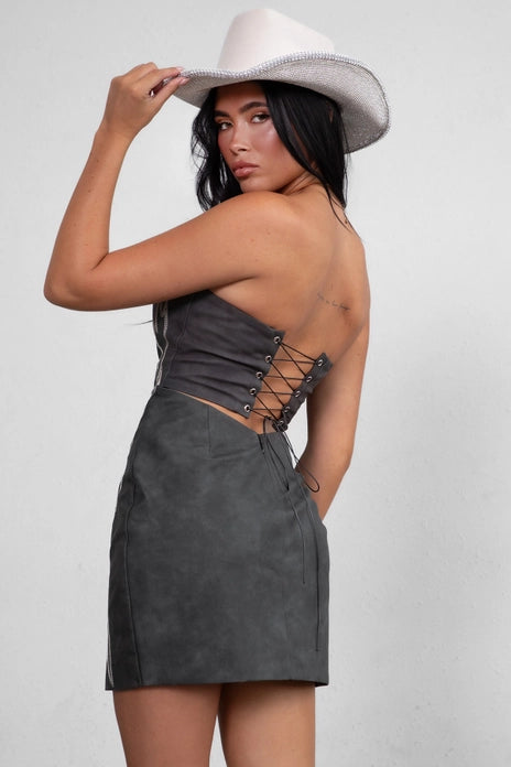 Embroidered Western Mini Dress