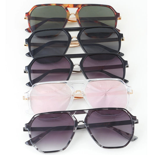 Classic Straight Aviator Sunglasses