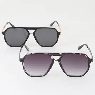 Classic Straight Aviator Sunglasses