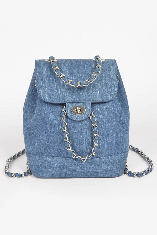 Denim Backpack-BLUE