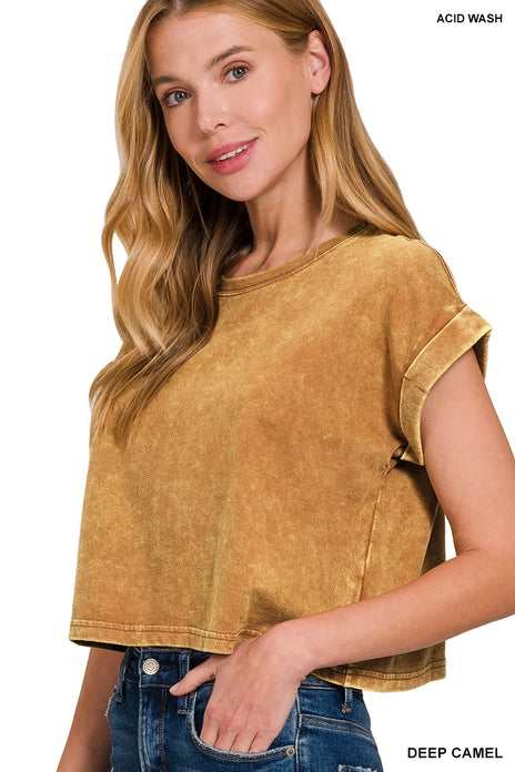 Washed Premium Cotton Top Collection CAMEL